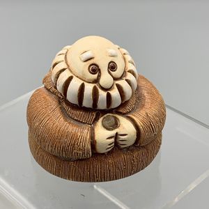 Uruguay Studio Art Pottery Unhooded Priest Monk Bell Simulated Pearl Religious